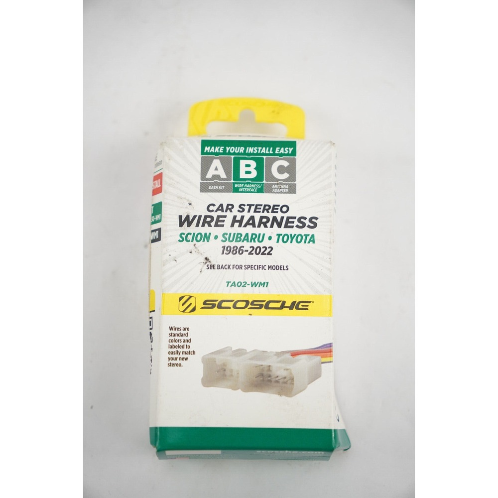 New Scosche Car Stereo Wire Harness Scion Subaru Toyota 1986-2022 TA02-WM1